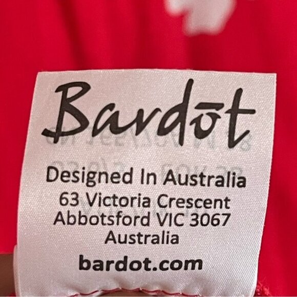 Bardot Red Floral Asymmetrical Ruffle Wrap Skirt Women’s Size 6 - Picture 4 of 15